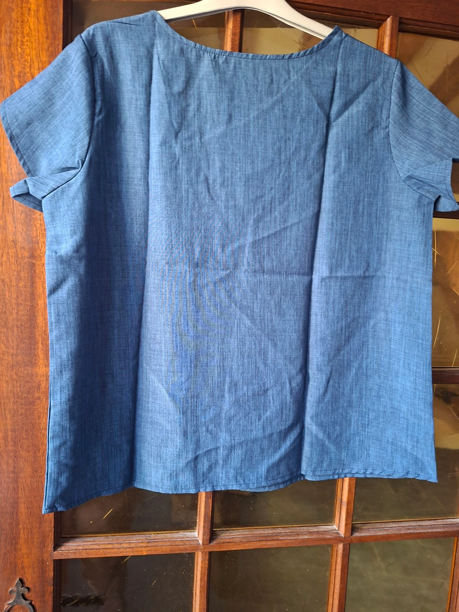 Blue denim effect blouse – photo 4